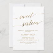 Elegant Gold Calligraphy Sweet Sixteen Kaart (Voorkant)