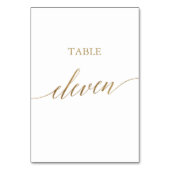 Elegant Gold Calligraphy Table Eleven Table Number Kaart (Voorkant)