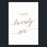 Elegant Gold Calligraphy Table Number 26 Kaart<br><div class="desc">Deze elegante goudkalligrafietabel is 26 tabelnummers perfect voor een eenvoudige bruiloft. Het neutrale ontwerp is voorzien van een minimalistische kaart met romantische en faux gouden folie-typografie. De prints op de voor- en achterzijde van de kaart (dubbelzijdig). Andere tabelnummers in het collectie worden afzonderlijk verkocht. Opmerking: dit ontwerp is niet voorzien...</div>