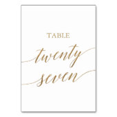 Elegant Gold Calligraphy Table Number 27 Kaart (Achterkant)