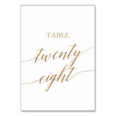 Elegant Gold Calligraphy Table Number 28 Kaart (Voorkant)