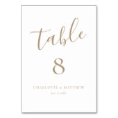 Elegant Gold Calligraphy Table Number Kaart (Achterkant)