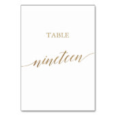 Elegant Gold Calligraphy Table Number Nnegentien Kaart (Achterkant)