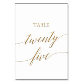 Elegant Gold Calligraphy Table Number Vijfentwinti Kaart (Achterkant)