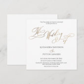 Elegant Gold Calligraphy "The Wedding of" Kaart (Voorkant / Achterkant)
