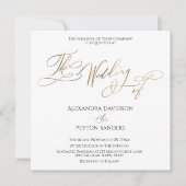 Elegant Gold Calligraphy "The Wedding of" Kaart (Voorkant)