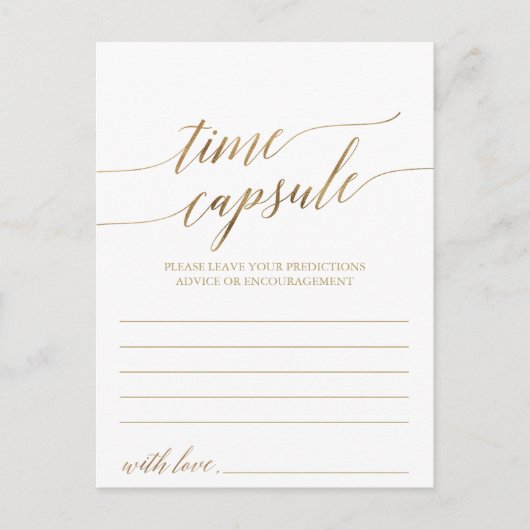Elegant Gold Calligraphy Time Capsule Kaarten (Voorkant)