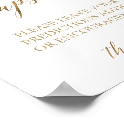 Elegant Gold Calligraphy Time Capsule Sign Poster (Hoek)