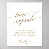 Elegant Gold Calligraphy Time Capsule Sign Poster (Voorkant)