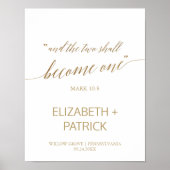 Elegant Gold Calligraphy Two wordt one Welcome Poster (Voorkant)