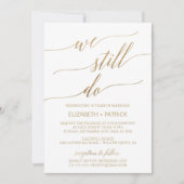 Elegant Gold Calligraphy Vow Renewal Kaart (Voorkant)