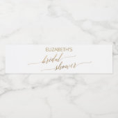 Elegant Gold Calligraphy Vrijgezellenfeest Waterfles Etiket (Enkel label)
