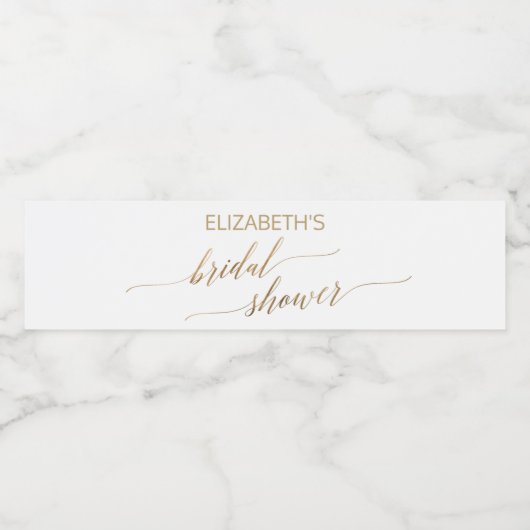 Elegant Gold Calligraphy Vrijgezellenfeest Waterfles Etiket (Enkel label)