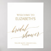 Elegant Gold Calligraphy Vrijgezellenfeest Welcome Poster (Voorkant)
