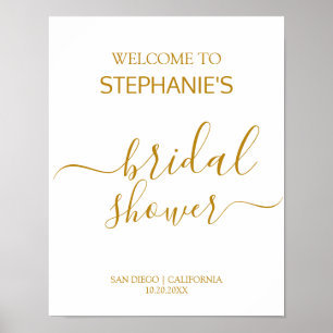 Elegant Gold Calligraphy Vrijgezellenfeest Welcome Poster