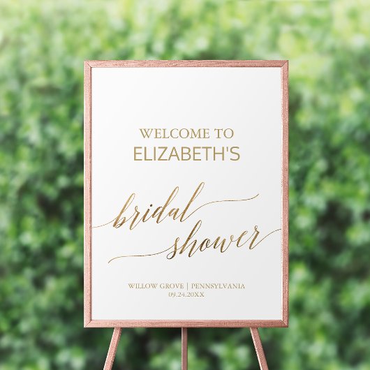 Elegant Gold Calligraphy Vrijgezellenfeest Welcome Poster