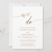 Elegant Gold Calligraphy We wedden Kaart (Voorkant)