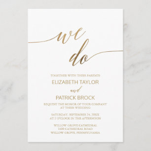 Elegant Gold Calligraphy We wedden Kaart