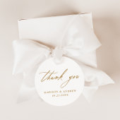 Elegant Gold Calligraphy Weddenschap Hartelijk dan Bedankjes Labels