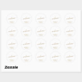 Elegant Gold Calligraphy Weddenschap Welkom Ronde Sticker (Vel)