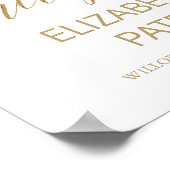 Elegant Gold Calligraphy Weddenschappen Reception Poster (Hoek)