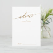 Elegant Gold Calligraphy Wedding Advieskaart (Staand voorkant)
