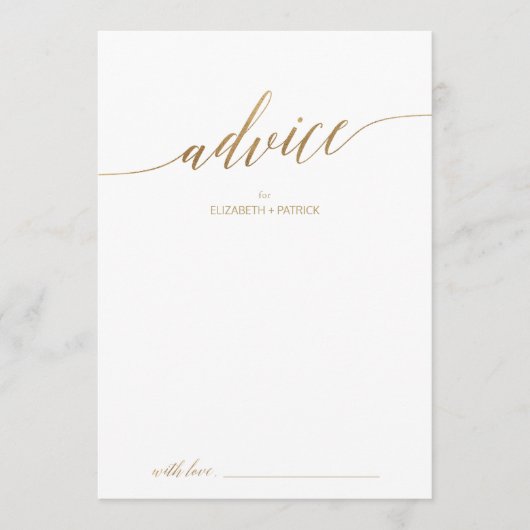 Elegant Gold Calligraphy Wedding Advieskaart (Voorkant)