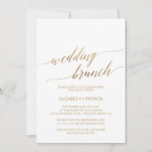 Elegant Gold Calligraphy Wedding Brunch Kaart (Voorkant)