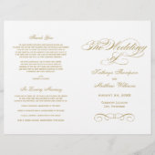 Elegant Gold Calligraphy Wedding Ceremony Programs (Voorkant)