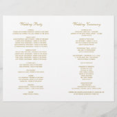 Elegant Gold Calligraphy Wedding Ceremony Programs (Achterkant)