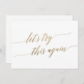 Elegant Gold Calligraphy Wedding Change the Date Kaart (Voorkant / Achterkant)