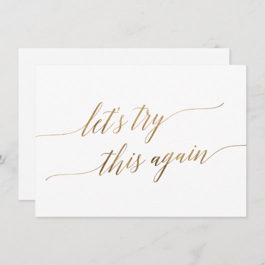 Elegant Gold Calligraphy Wedding Change the Date Kaart (Voorkant / Achterkant)