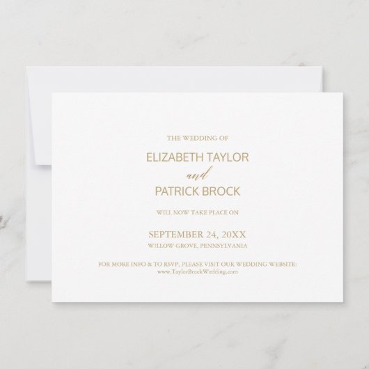 Elegant Gold Calligraphy Wedding Change the Date Kaart (Achterkant)