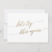 Elegant Gold Calligraphy Wedding Change the Date Kaart (Voorkant)
