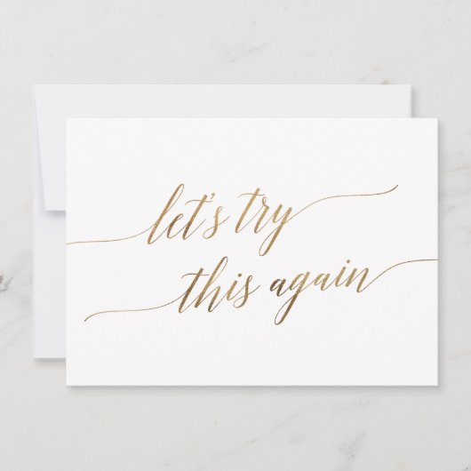 Elegant Gold Calligraphy Wedding Change the Date Kaart (Voorkant)