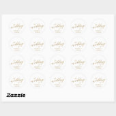 Elegant Gold Calligraphy Wedding Envelope Seals Ronde Sticker (Vel)