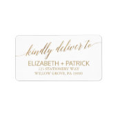Elegant Gold Calligraphy Wedding Etiket (Voorkant)