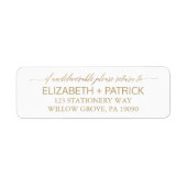 Elegant Gold Calligraphy Wedding Etiket (Voorkant)