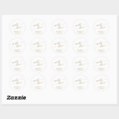 Elegant Gold Calligraphy Wedding Favor Ronde Sticker (Vel)