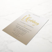Elegant Gold Calligraphy Wedding Folie Uitnodiging (Gedraaid)