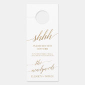 Elegant Gold Calligraphy Wedding Guest Deurhanger (Voorkant)