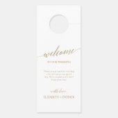 Elegant Gold Calligraphy Wedding Guest Deurhanger (Achterkant)