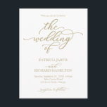 Elegant Gold Calligraphy Wedding Invitation Briefkaart<br><div class="desc">Elegant Gold Calligraphy Wedding Briefkaart</div>
