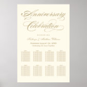 Elegant Gold Calligraphy Wedding Jubileum Poster (Voorkant)