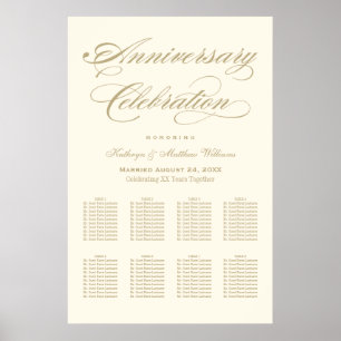 Elegant Gold Calligraphy Wedding Jubileum Poster