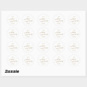 Elegant Gold Calligraphy Wedding Jubileum Ronde Sticker (Vel)