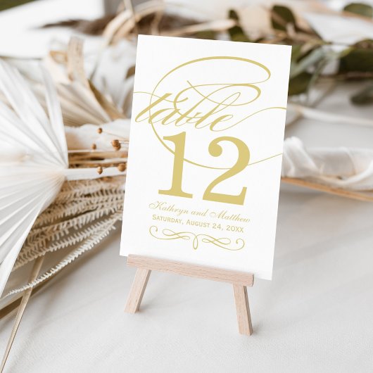 Elegant Gold Calligraphy Wedding Kaart