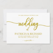Elegant Gold Calligraphy Wedding Kaart (Voorkant)