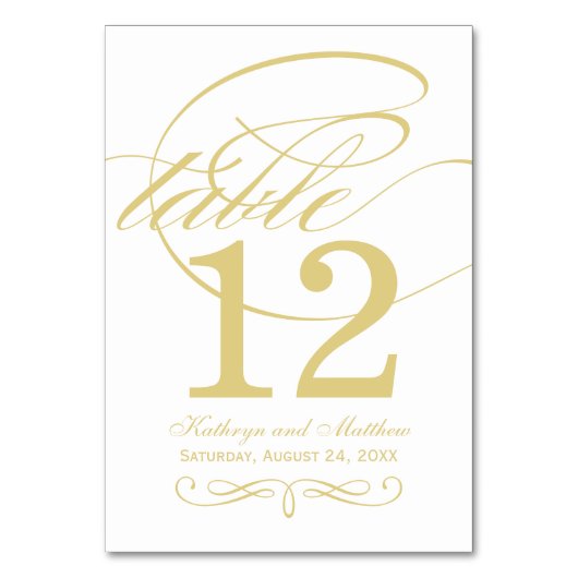 Elegant Gold Calligraphy Wedding Kaart (Voorkant)