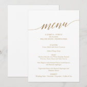 Elegant Gold Calligraphy Wedding Menu Table Sign Kaart (Voorkant / Achterkant)